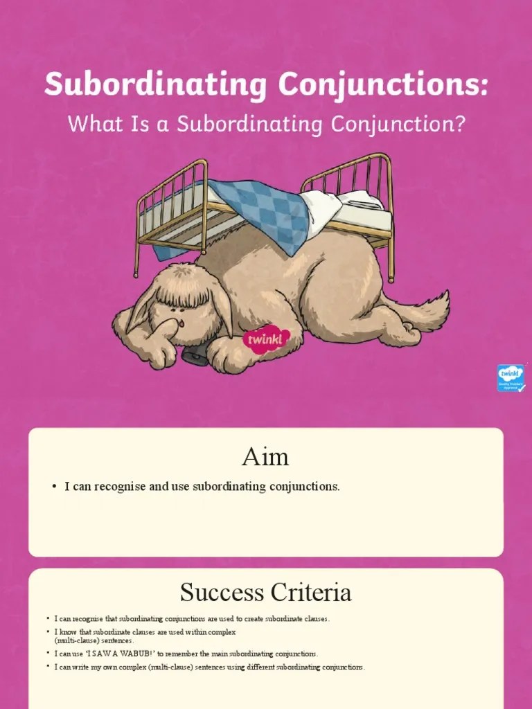 Subordinating Conjunctions Ver 5 | PDF | Linguistic Morphology ...