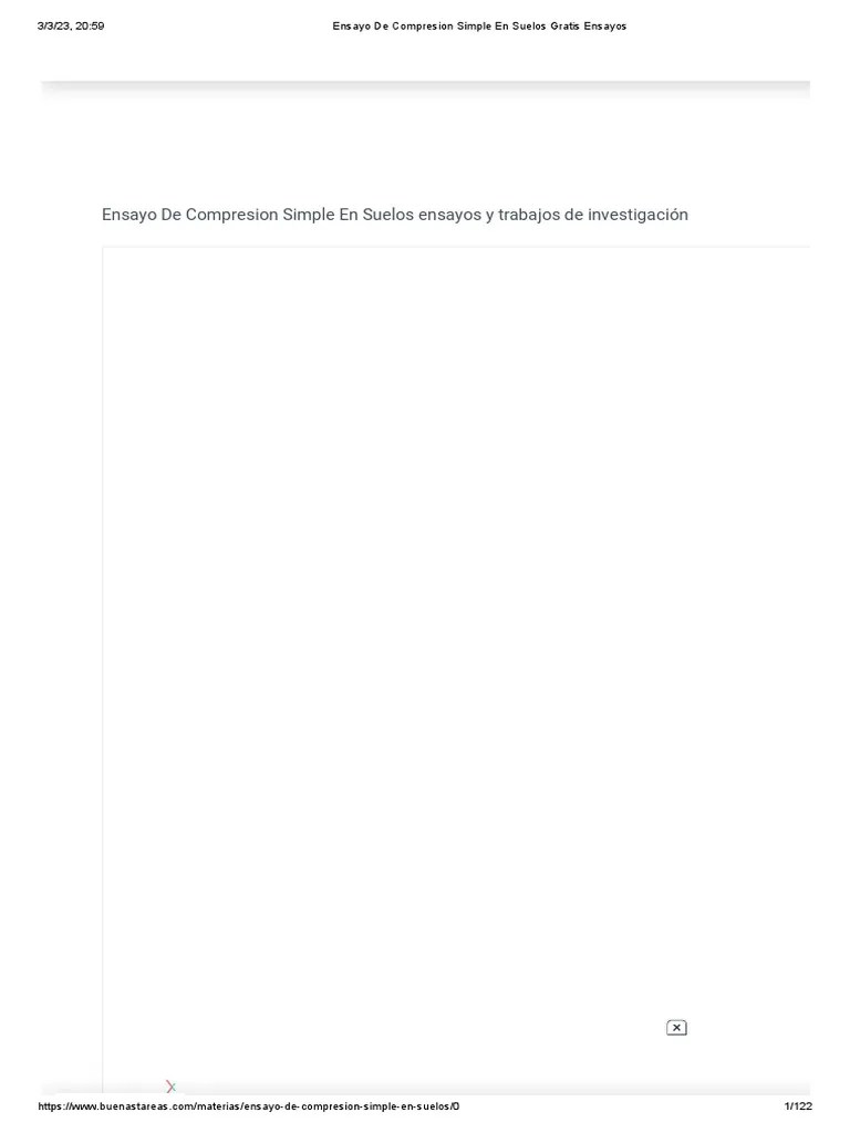 Ensayo De Compresion Simple | PDF | Hormigón | Resistencia De Materiales