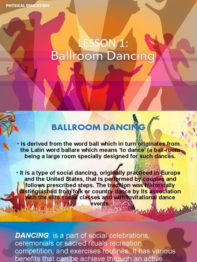 LESSON 1 Ballroom Dances | PDF | Ballroom Dance | Dances