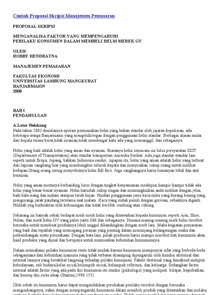 Check spelling or type a new query. Contoh Proposal Skripsi Manajemen Pemasaran Pdf