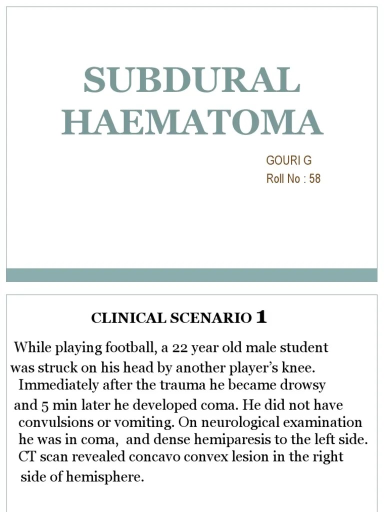 Subdural Hematoma Final | PDF | Causes Of Death | Nervous System