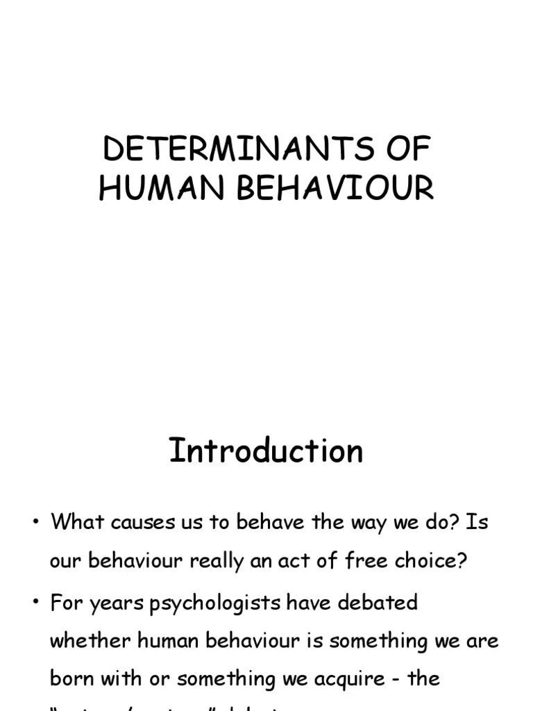 Determinants Of Human Behaviour | PDF | Hypothalamic–Pituitary–Adrenal ...