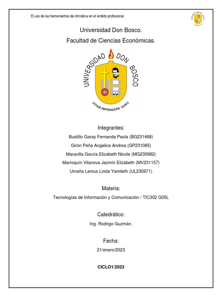 El Uso De Las Herramientas De Ofimática En El Ámbito Profesional - TIC302 G05L | PDF | Microsoft ...