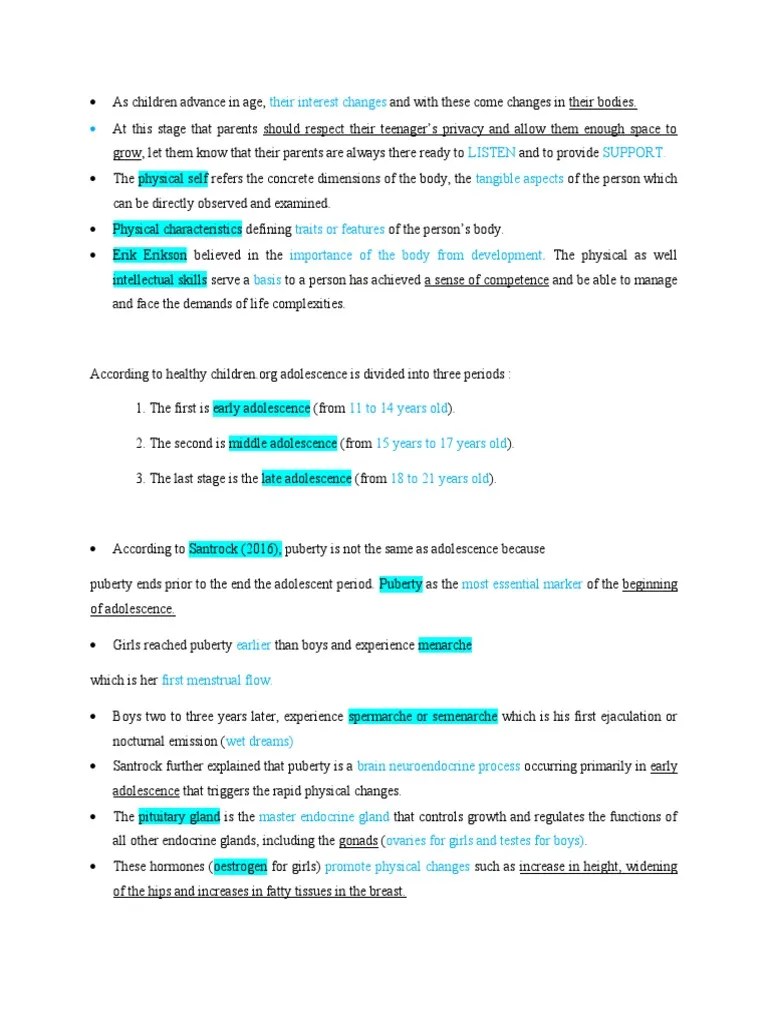 Understanding The Self | PDF | Adolescence | Puberty