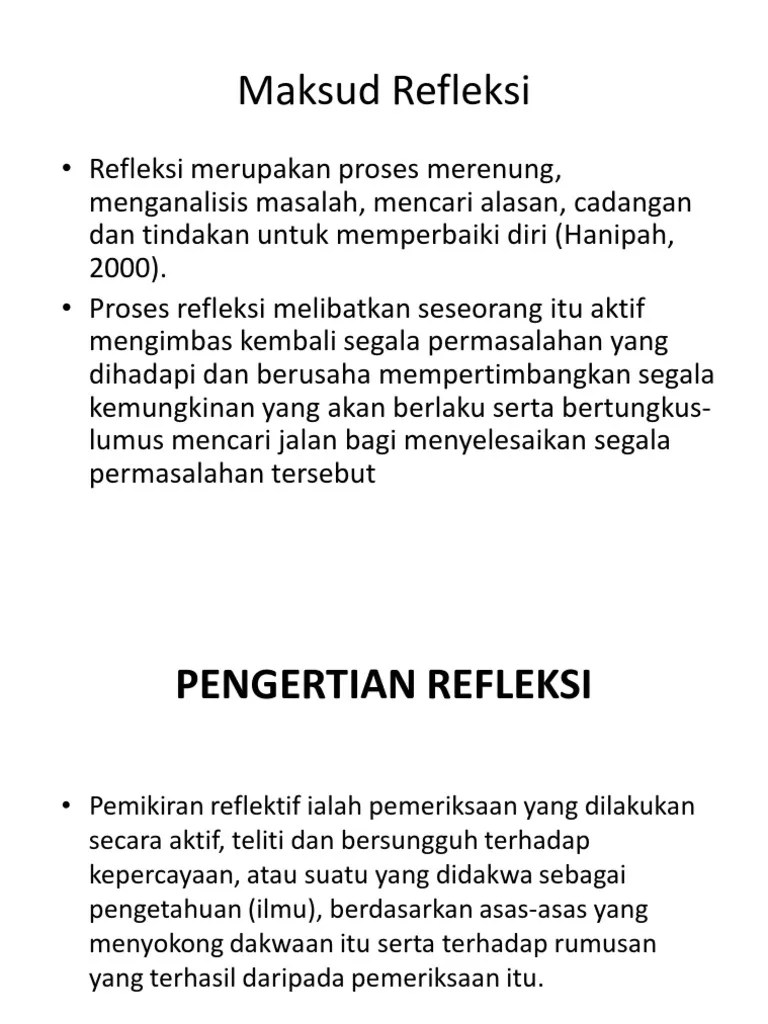 Perbentangan Jurnal Refleksi | PDF