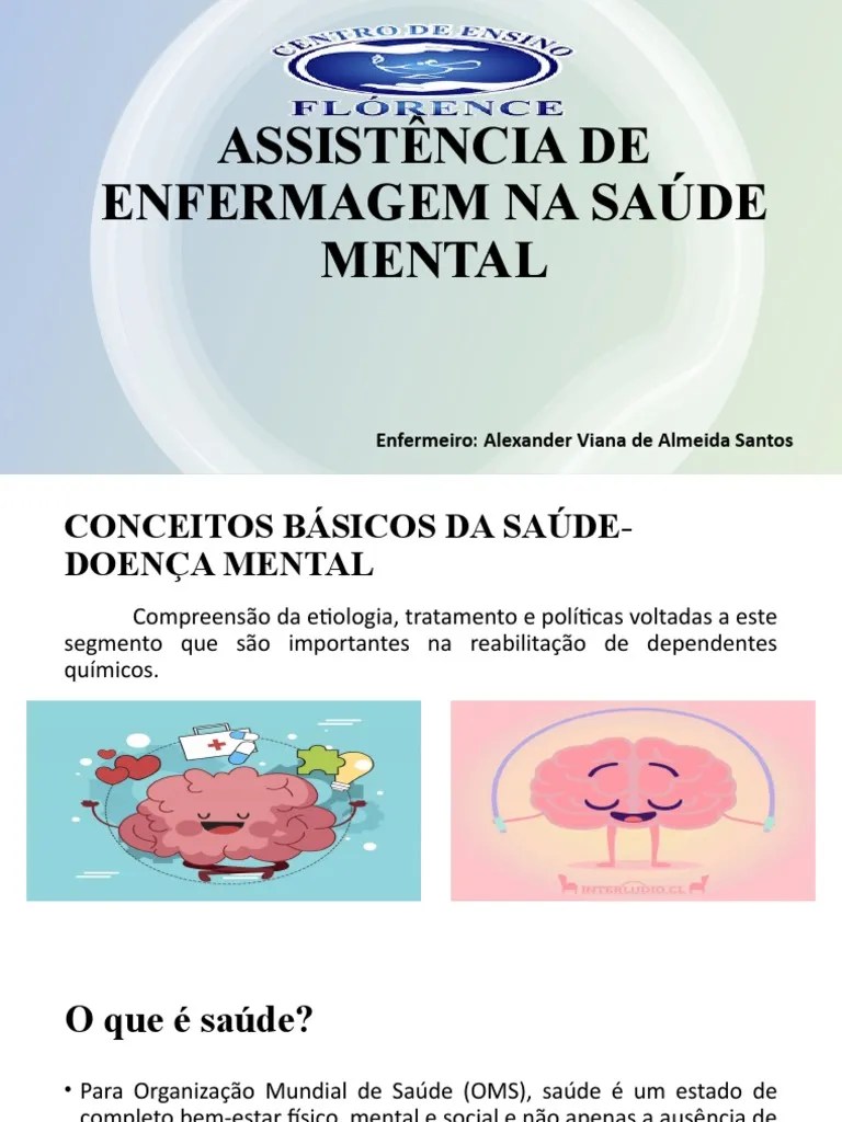 ASSISTÊNCIA DE ENFERMAGEM NA SAÚDE MENTAL Aula 1 | Download Grátis PDF ...