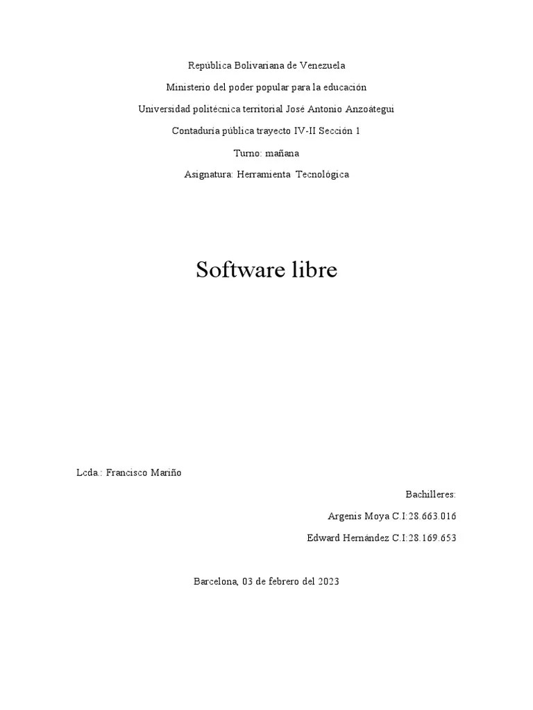 Software Libre | PDF | Software Libre | Software