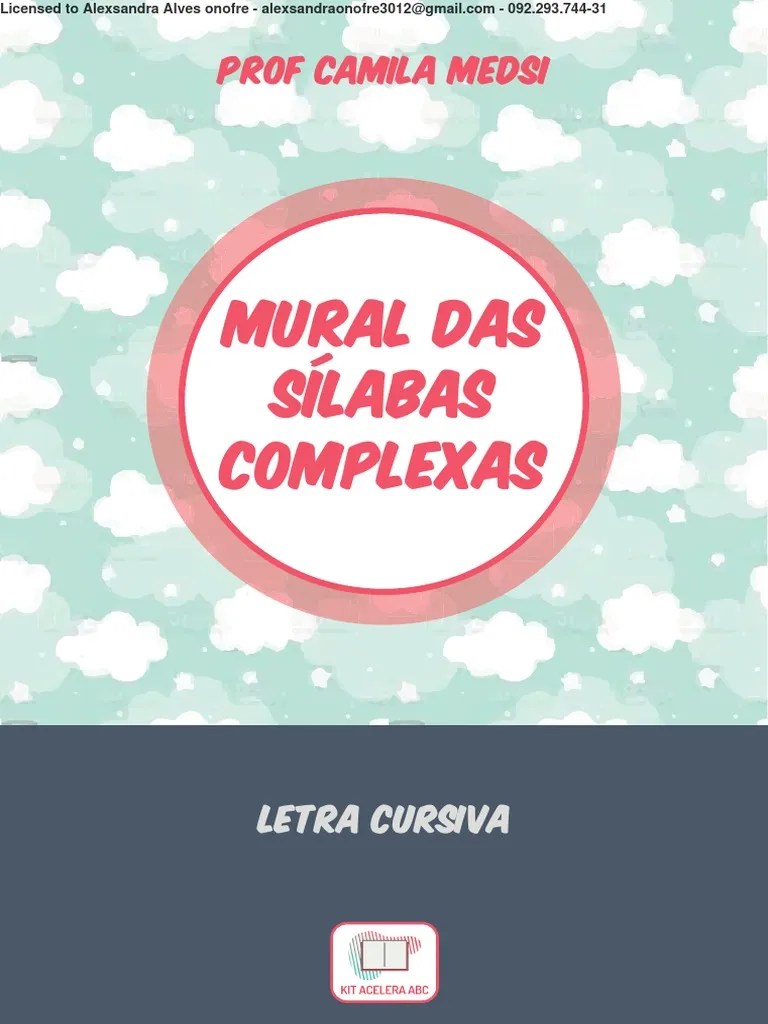 Bônus 7 - Mural Das Sílabas Complexas - Letra Cursiva PDF | PDF