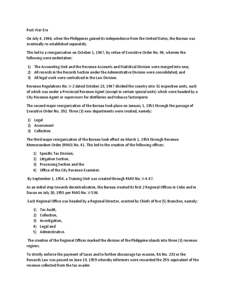 Evolution Of The Taxation In The Philippines Post War Marcos Aquino Ramos Administration | PDF ...