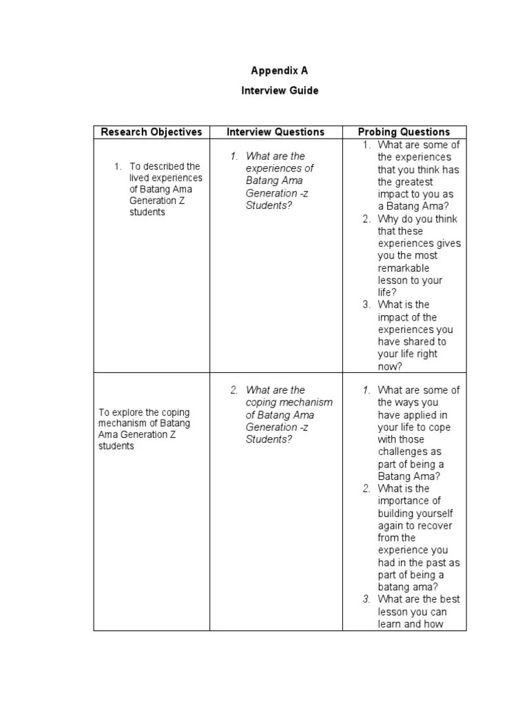 A Interview Guide Template | PDF