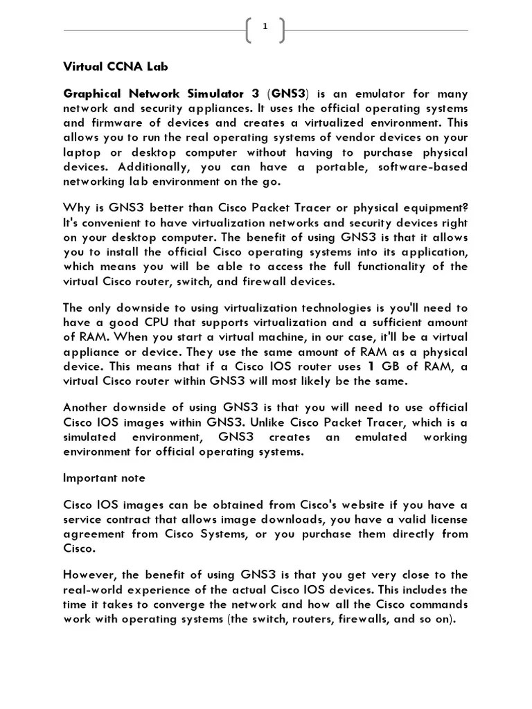 Virtual CCNA Lab | PDF | Virtual Machine | Virtualization