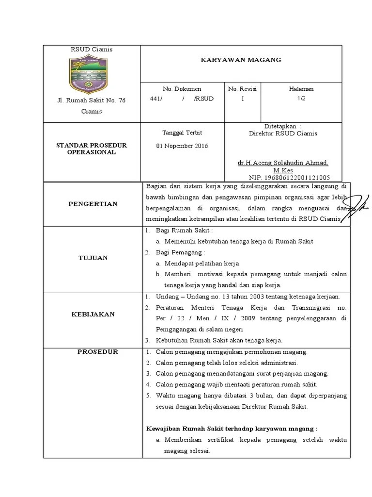 Sop Karyawan Magang | PDF