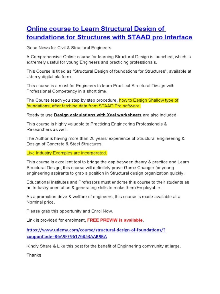 Online Course For Civil & Structural Engineers | PDF