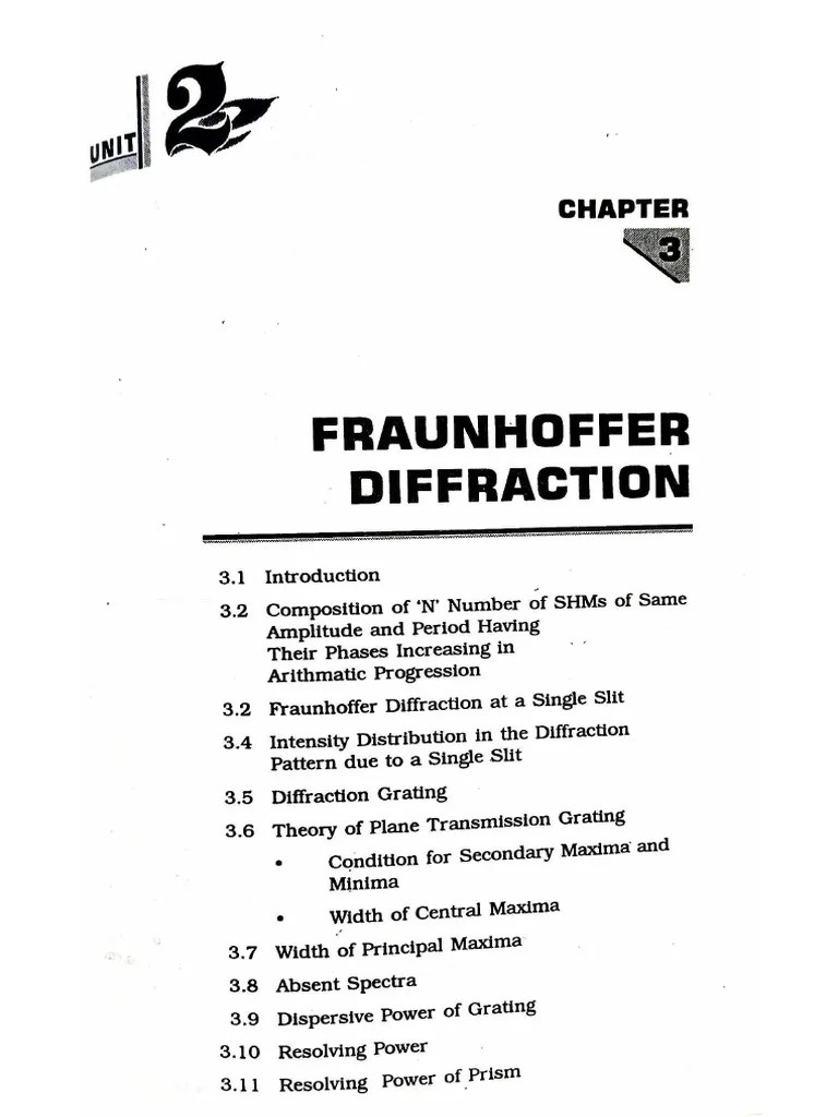Fraunhoffer Diffraction | PDF
