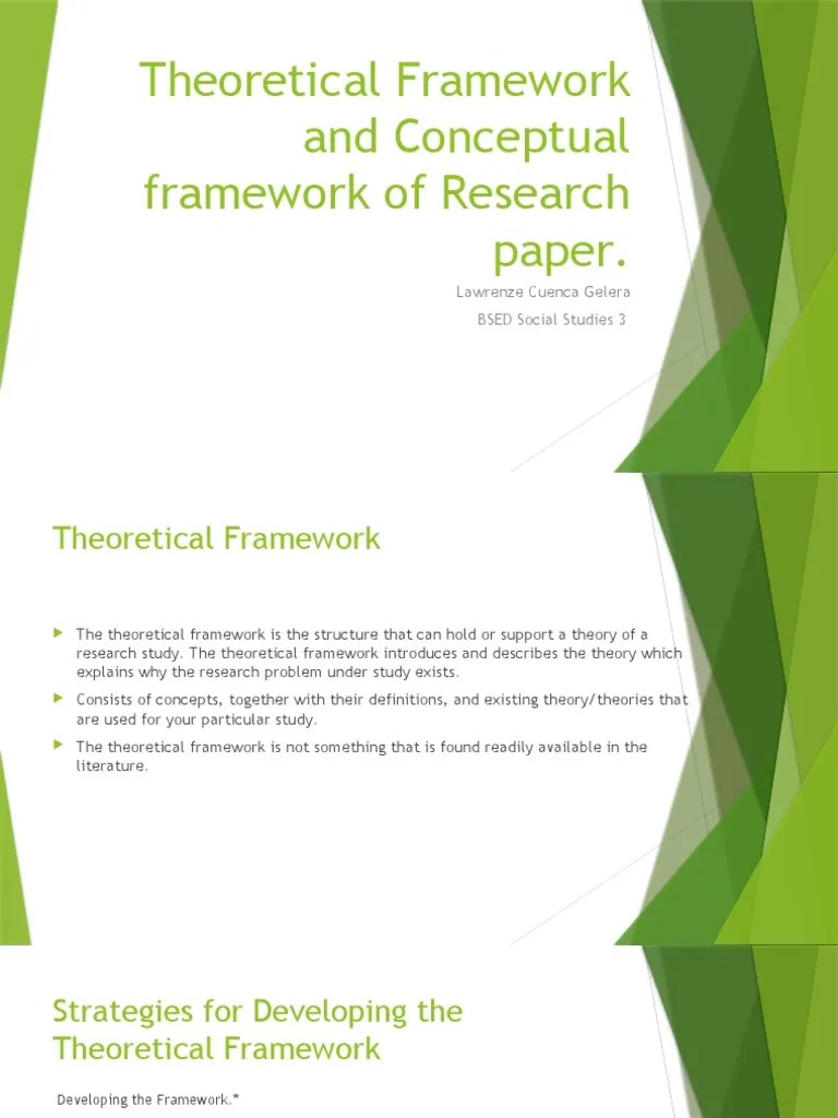 Theoretical Framework And Conceptual Framework | PDF