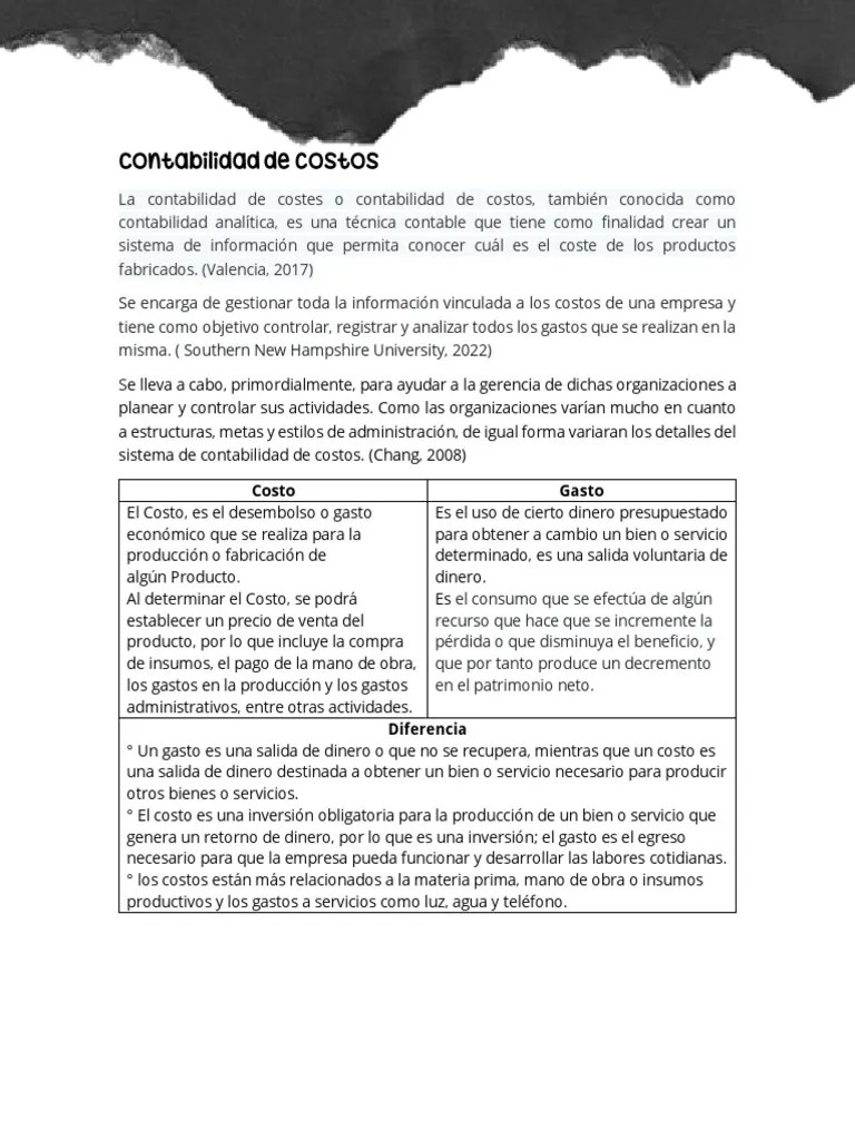 Contabilidad De Costos | PDF | Contabilidad | Costo