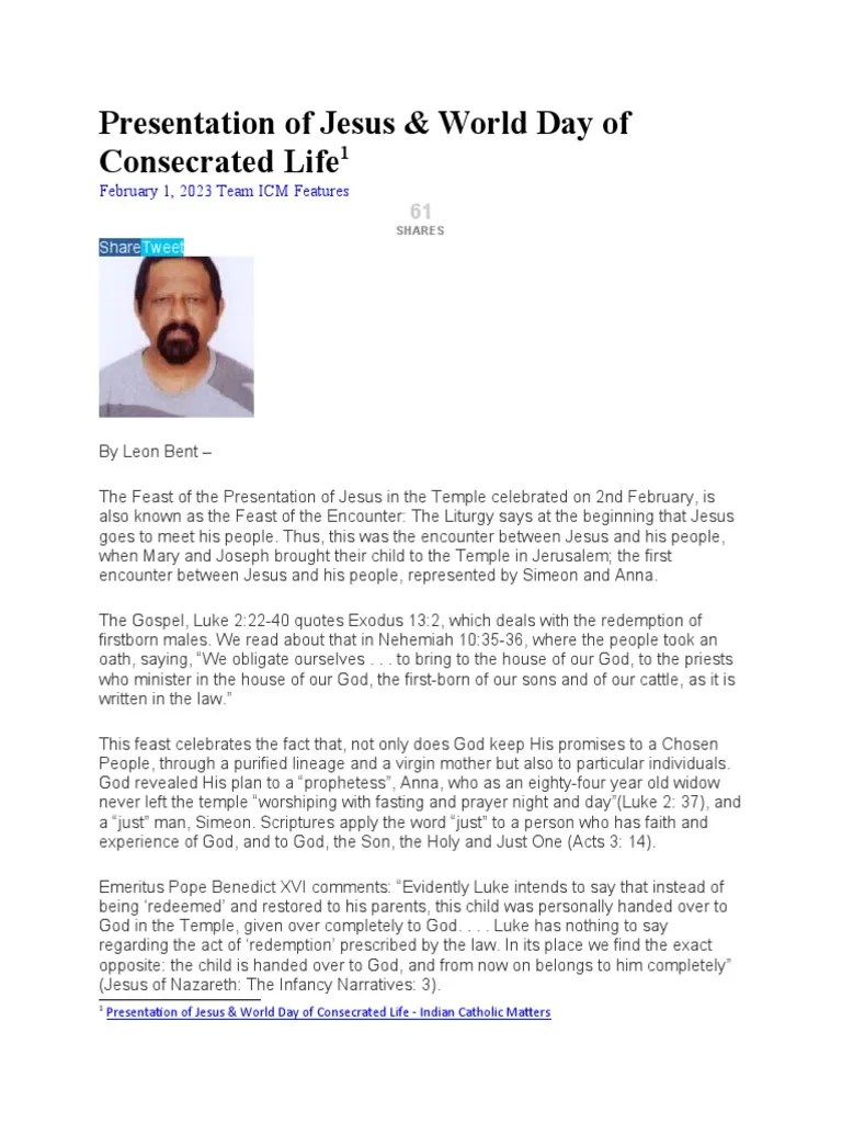 Presentation Of Jesus | PDF | Jesus | Mary, Mother Of Jesus