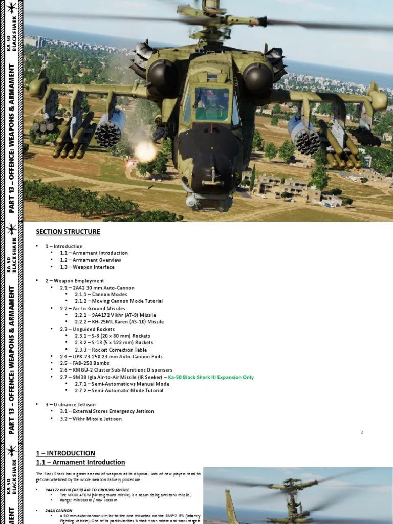 DCS Ka-50 Guide DRAFT - Weapons | PDF | Missile | Military Science