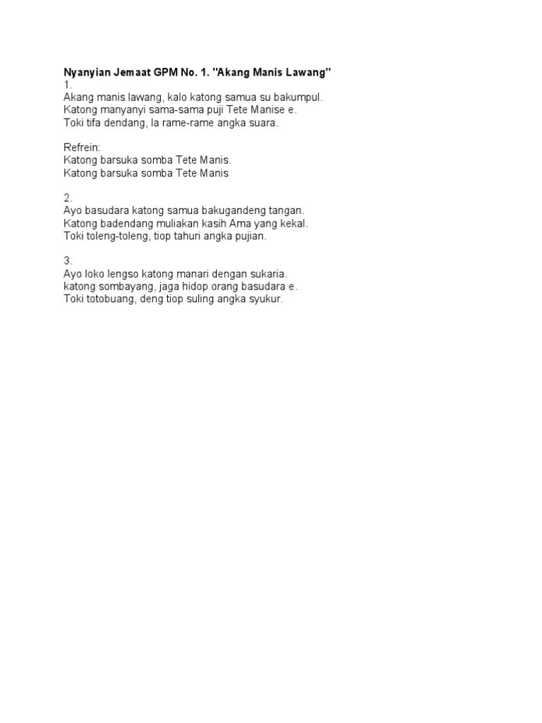 Nyanyian Jemaat GPM No | PDF