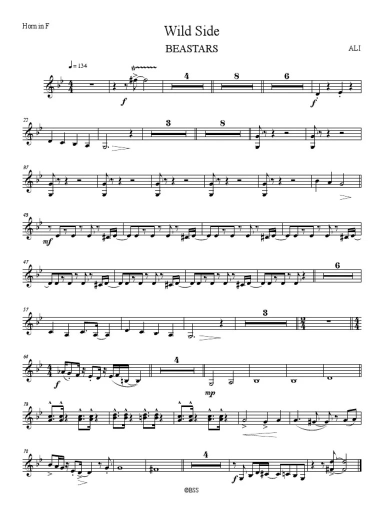 Beastars - Wild Side - Horn In F | PDF