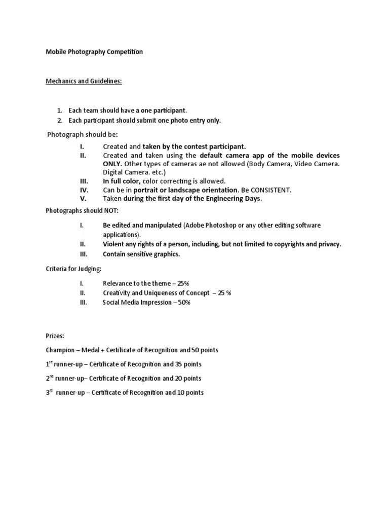 Mobile Photography Guidelines | PDF