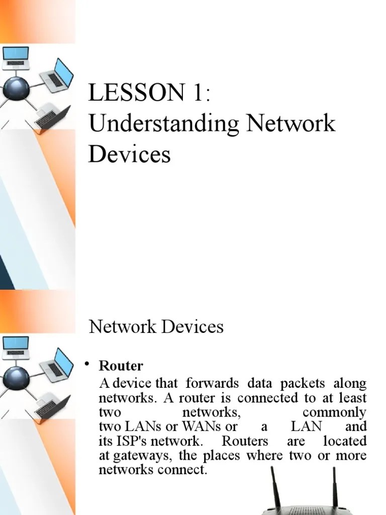 LESSON 1 Understanding Network Devices | PDF | Computer Network | Ip ...
