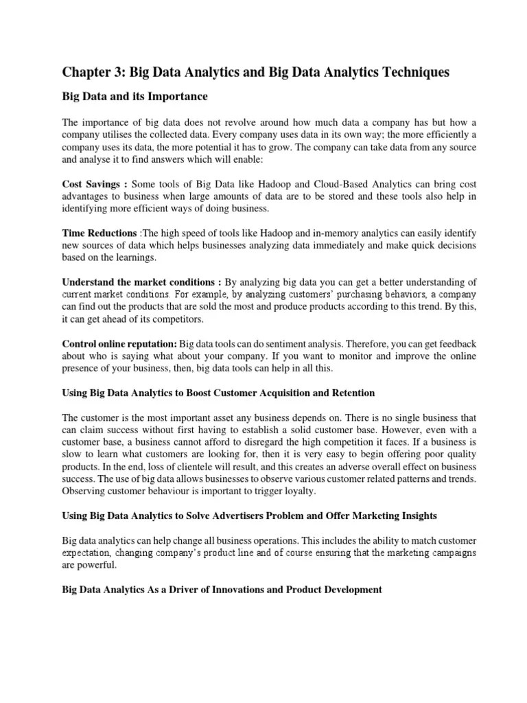 Chapter 3 Big Data Analytics And Big Data Analytics Techniques PDF ...