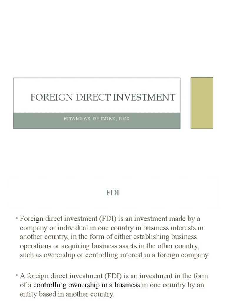 2.3 FDI Based Theories | PDF | Foreign Direct Investment | Multinational Corporation