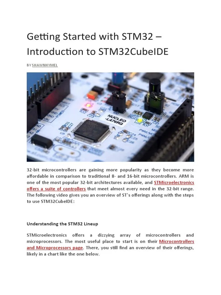 Getting Started With STM32 - Introduction To STM32CubeIDE | PDF ...