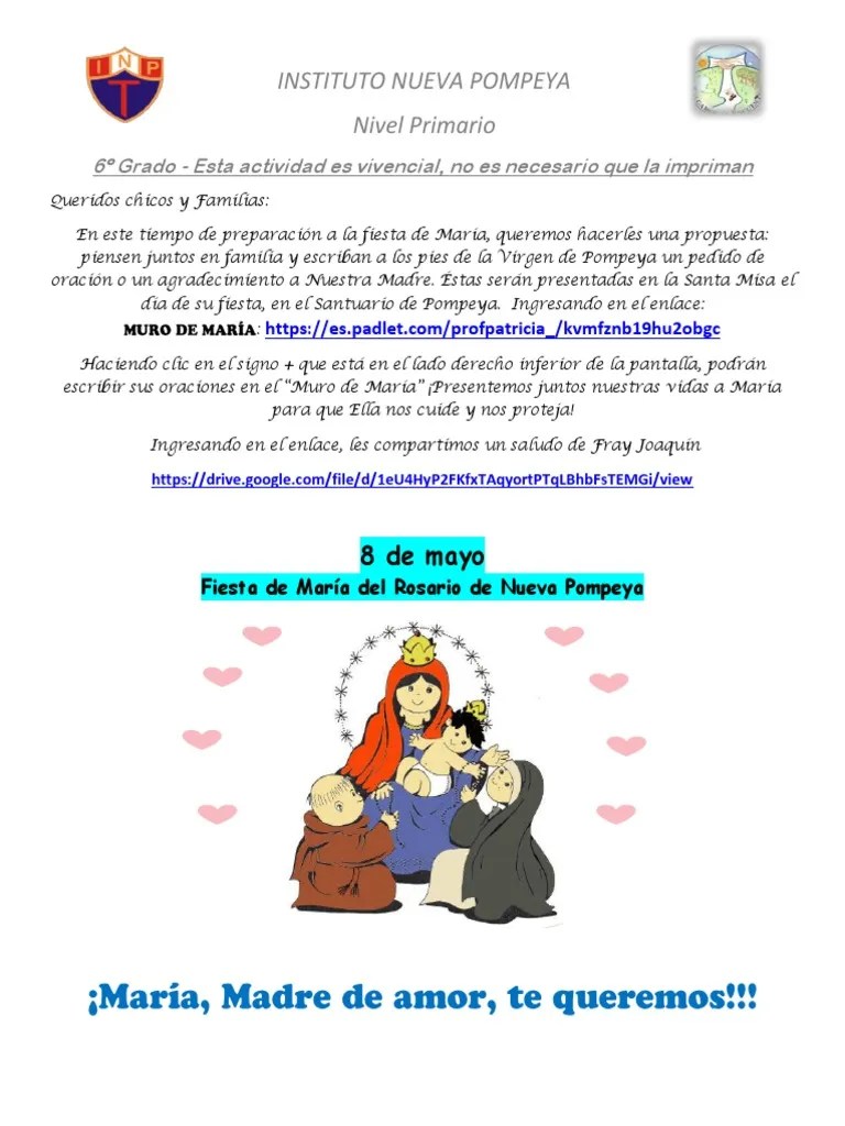 6º Catequesis | PDF | María, Madre De Jesús | Oración