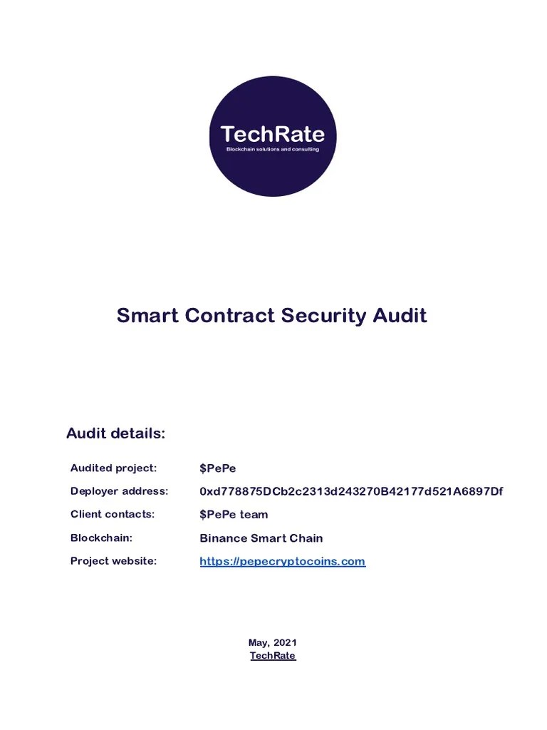 $PePe Coin Full Smart Contract Security Audit | PDF | Negligence | Damages