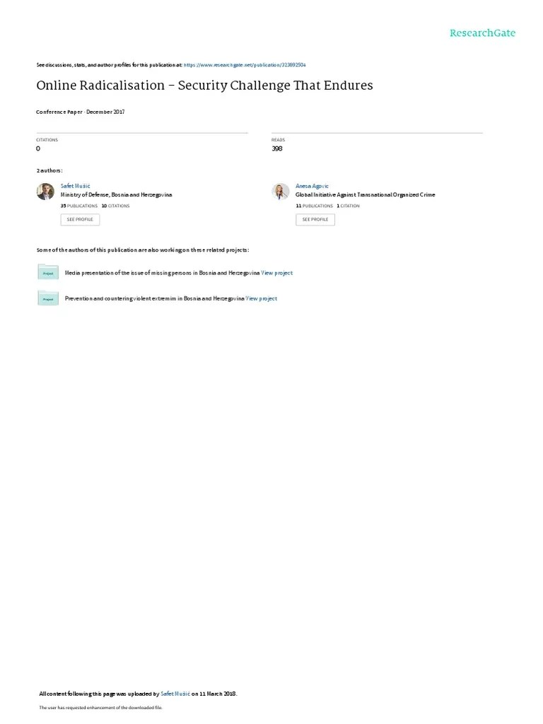 Understanding Online Radicalization: Exploring The Use Of The Internet ...