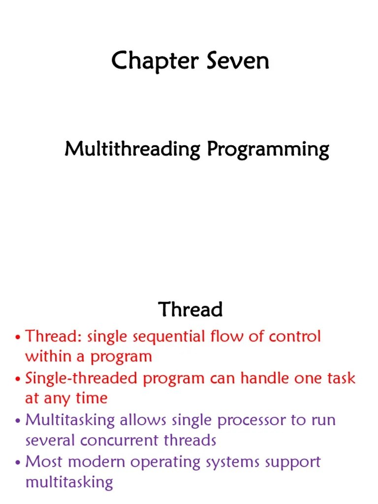 Chapter 7 Multithreading Programming PDF | PDF | Thread (Computing ...