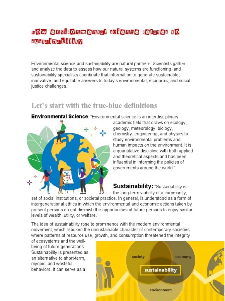 How Environmental Science Relates To Sustainable Development | PDF ...