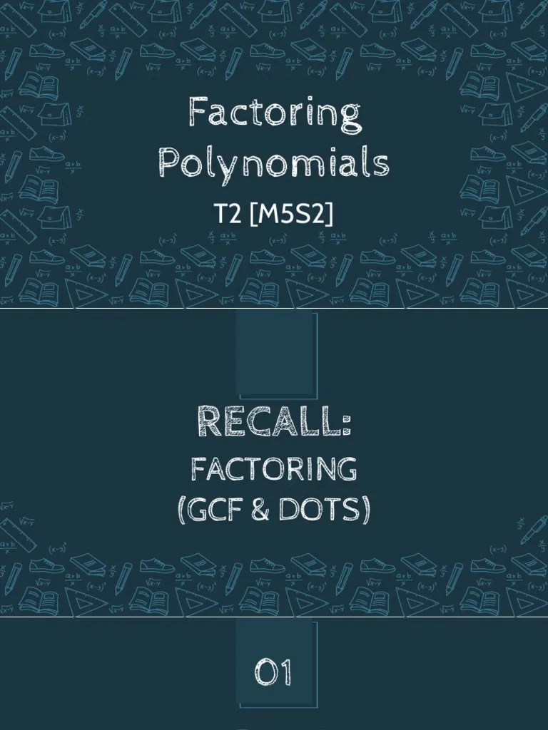 Factoring Polynomials - GCF And Difference Of Two Squares | PDF ...
