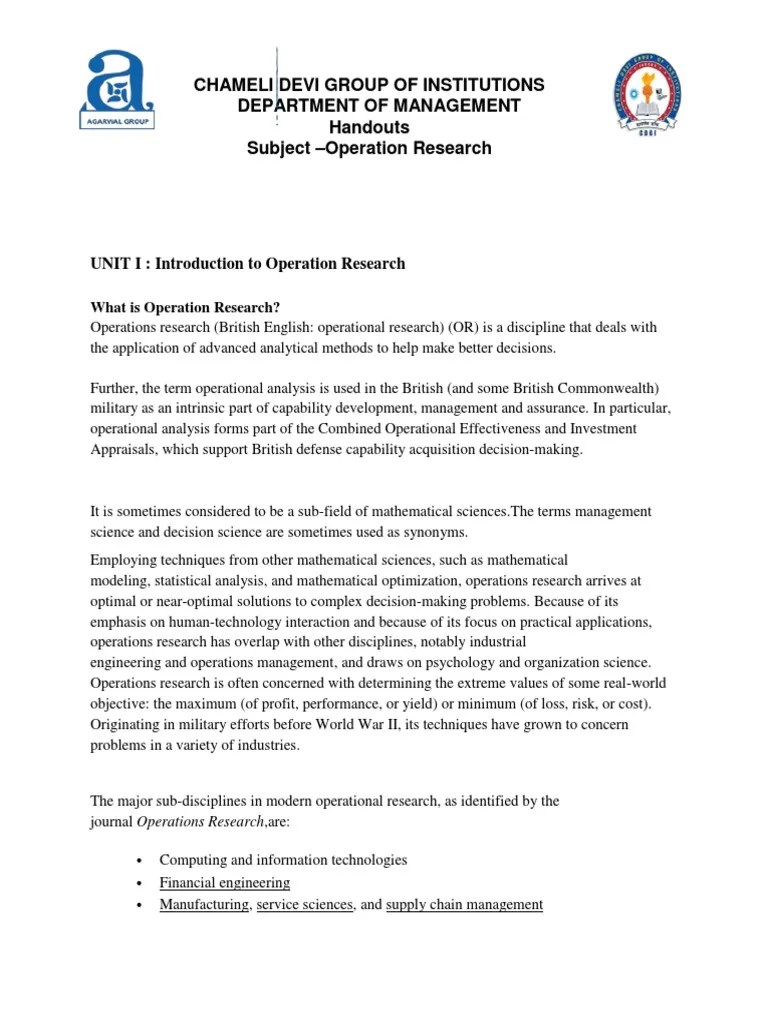 Quantitative Techniques Unit 1 And 2 | PDF | Operations Research ...