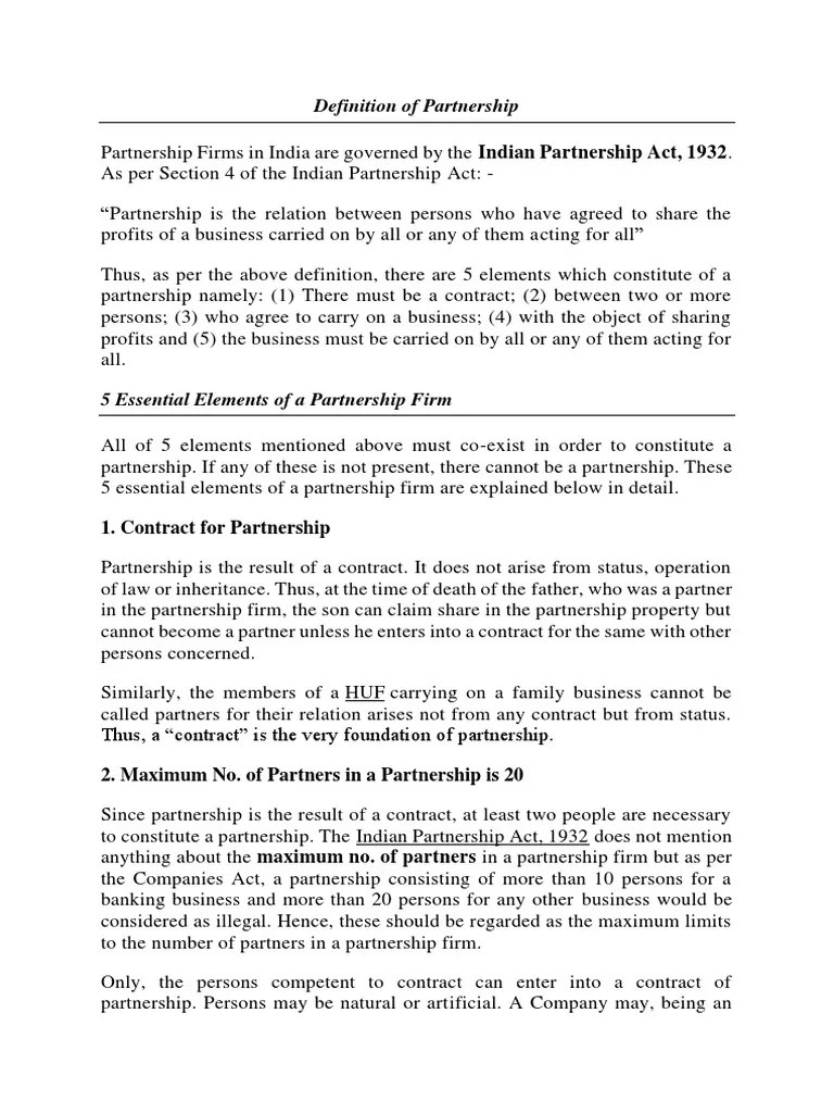 Partnership Act 1932 | PDF | Partnership | Law Of Agency