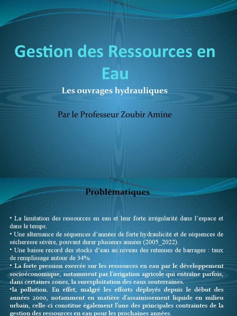 Gestion Des Ressources En Eau3 | PDF | Hydrogéologie | Porosité