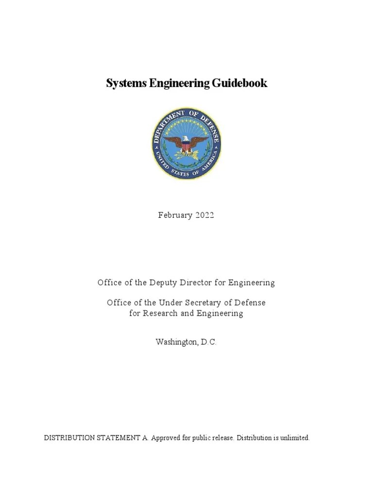 DoD Systems Engineering Guidebook (2022) | PDF | Systems Engineering ...