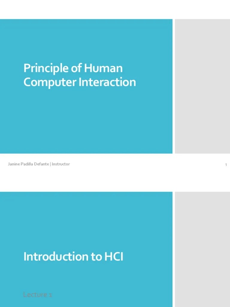 Unit 1 Principle Of HCI PDF | PDF