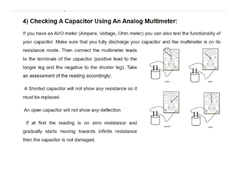 How To Check A Good Capacitor | PDF
