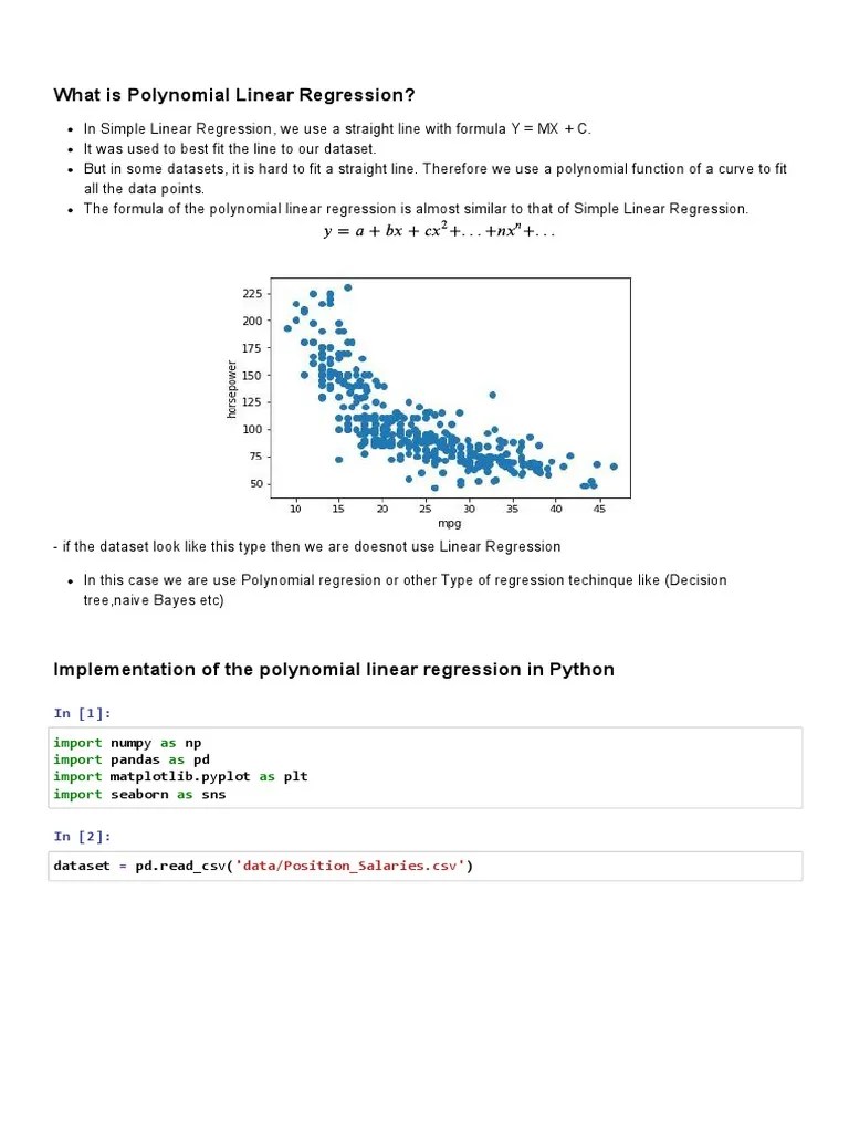 03 A Polynomial Linear Regression | PDF | Regression Analysis | Mathematics