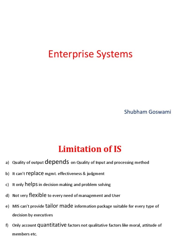 Enterprise Systems | PDF | Enterprise Resource Planning | Customer ...