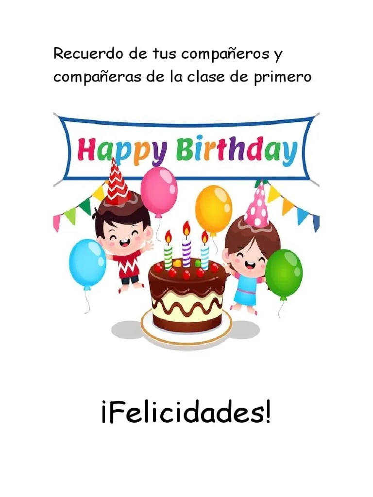 Recuerdo De Tus Compañeros Y Compañeras De La Clase De Primero | PDF