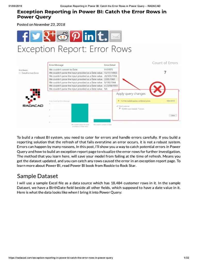 1 - Exception Reporting In Power BI - Catch The Error Rows In Power ...