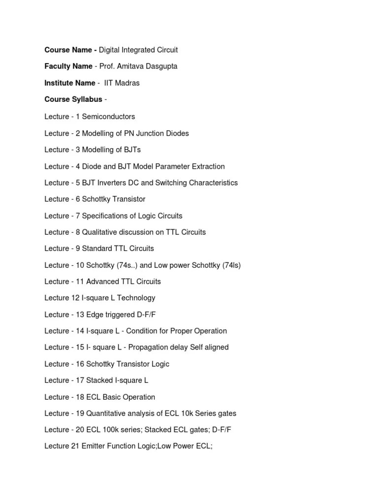 E36 - Digital Integrated Circuit | PDF