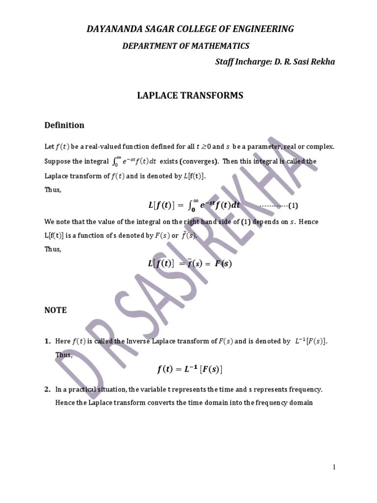 Laplace Transform Module | PDF | Laplace Transform | Function (Mathematics)