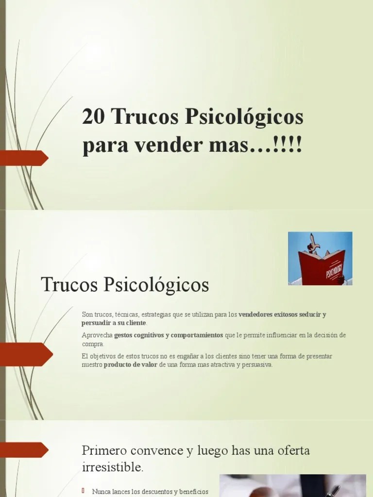 Trucos Para Vender | PDF | Persuasión | Cognición