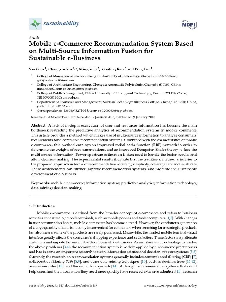 E-Commerce Recommendation System | PDF | Online Shopping | E Commerce