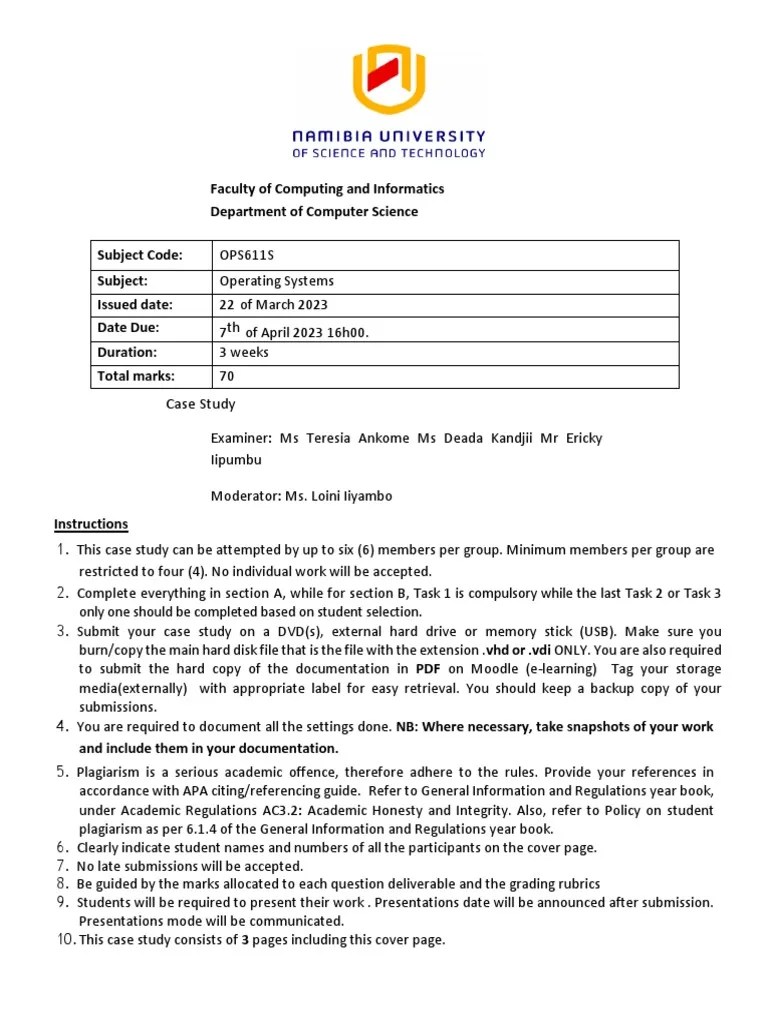 Operating System-Case Study - 2023 | Download Free PDF | Operating ...